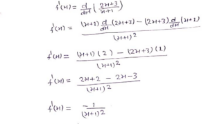 Find the equation of the tangent line of curve  f(x) = (2x+3)/(x+1) at point (0,3) – Scholarsquare